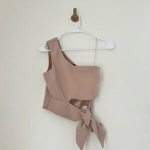 Windso One-Shoulder Tie Top